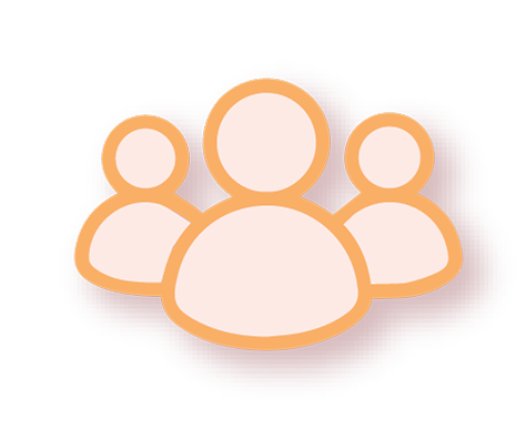 Dream Team Selection Symbol Simple outline illustration of three people in a group